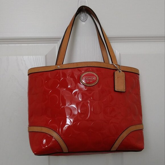 Coach Red and Tan Satchel - Picture 1 of 14